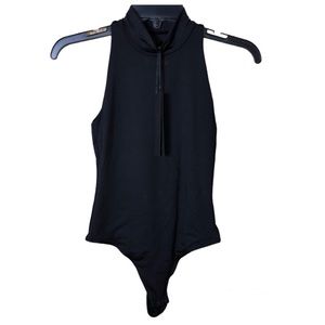 House of Harlow 1960 Black Mock Neck All-Day Contour Bodysuit | Small